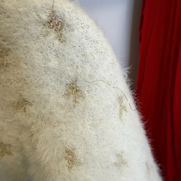Rare Editions Cream and Gold Fuzzy Dress Size 5 - Picture 4 of 4